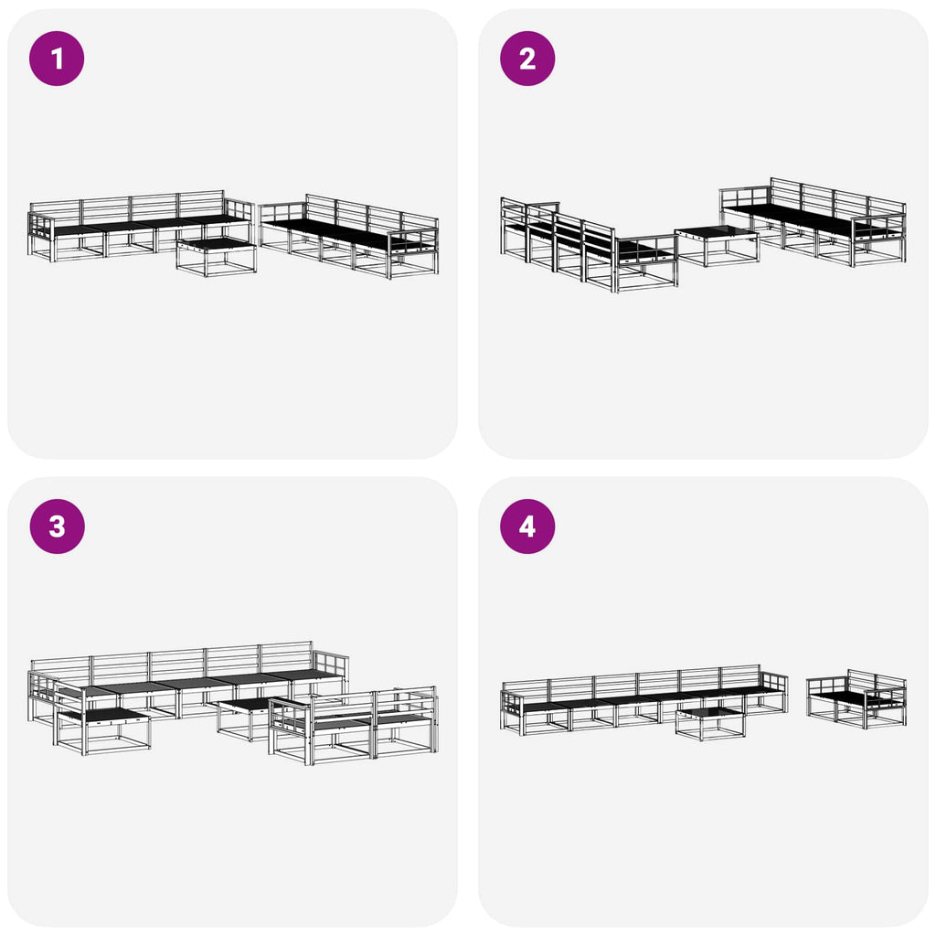 Outdoor-Sofagarnitur 9 pcs Weiß 79 x 79 x 37 cm
