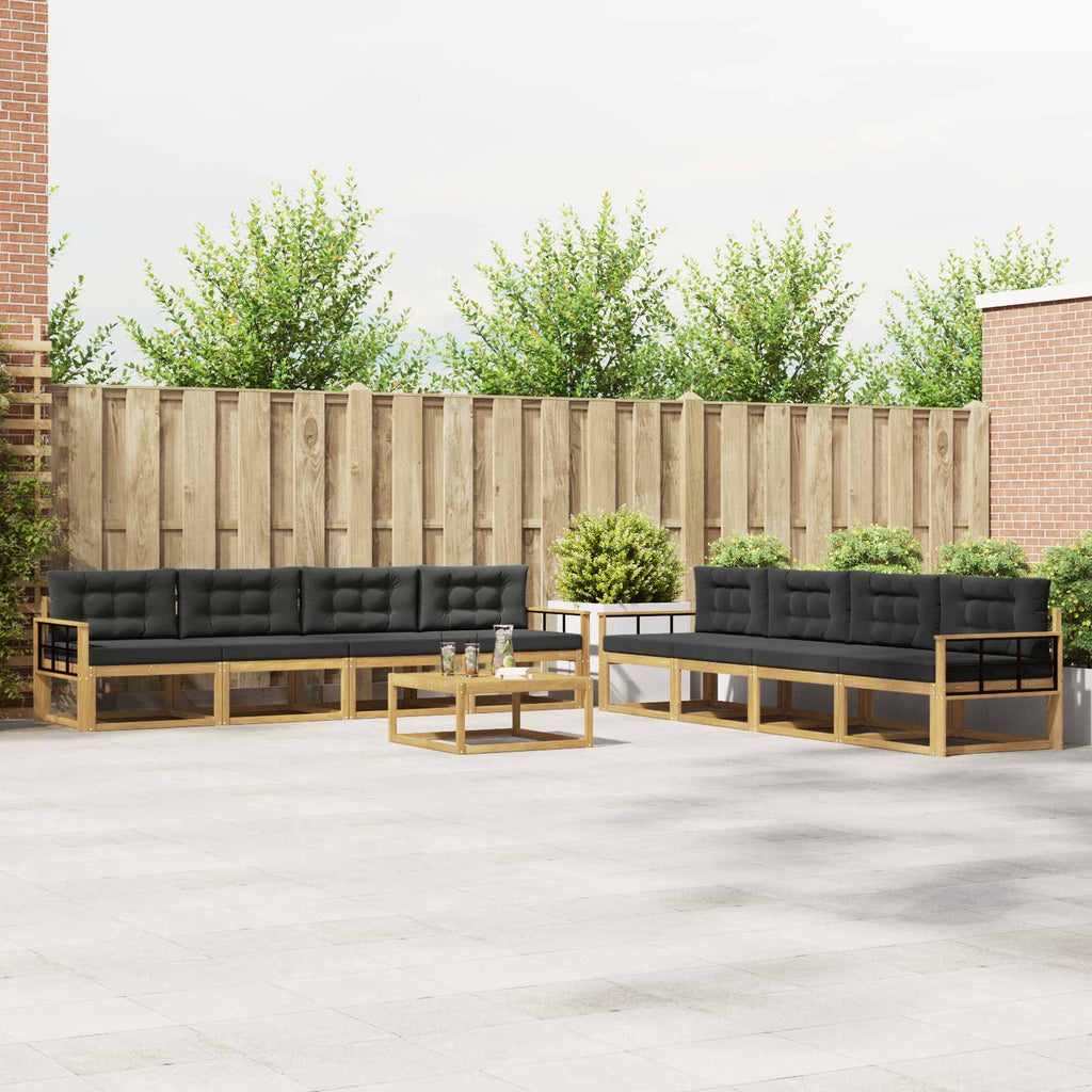 Outdoor-Sofagarnitur 9 pcs Weiß und Anthrazit 79 x 79 x 37 cm