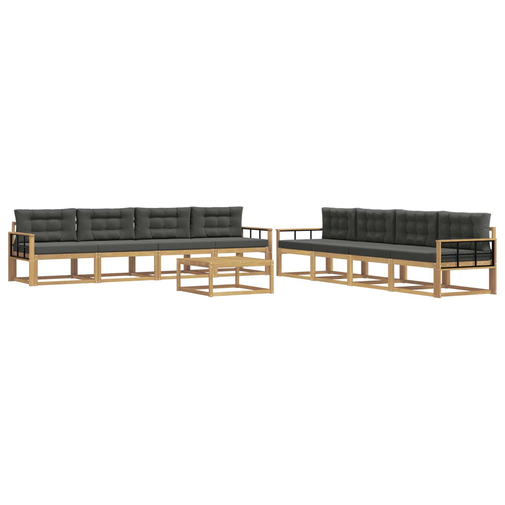 Outdoor-Sofagarnitur 9 pcs Weiß und Anthrazit 79 x 79 x 37 cm