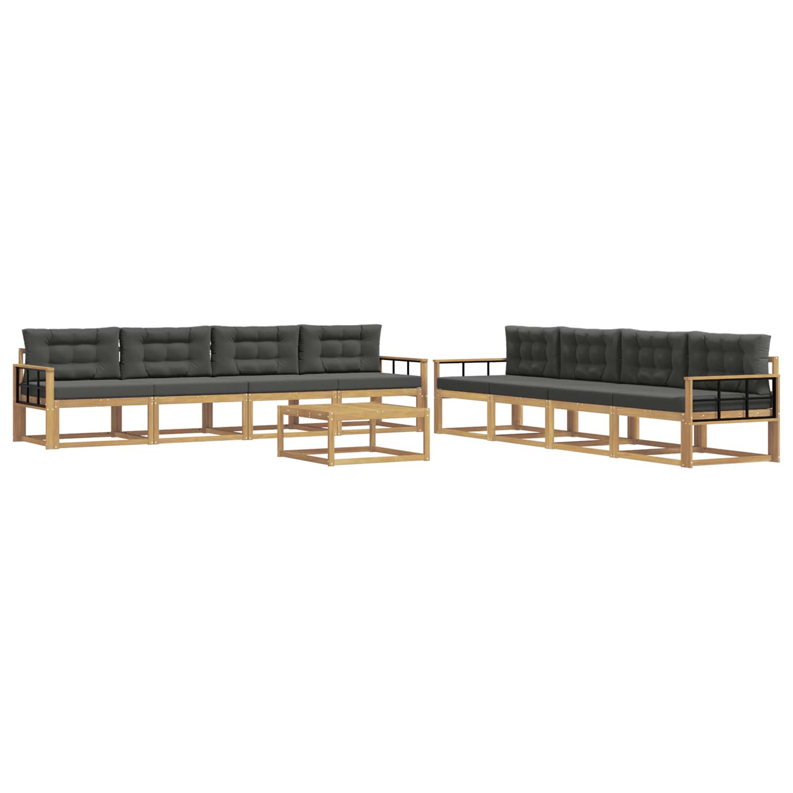Outdoor-Sofagarnitur 9 pcs Weiß und Anthrazit 79 x 79 x 37 cm