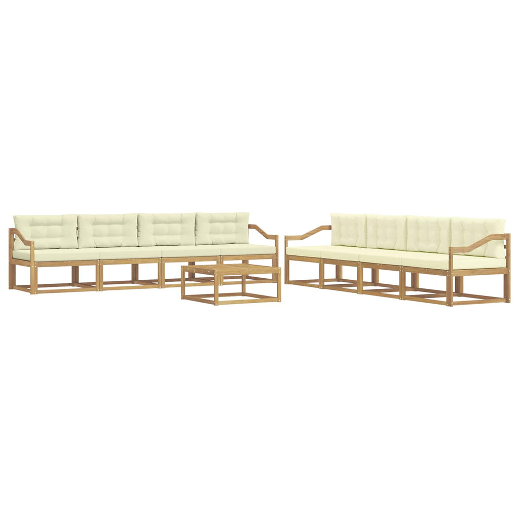 Outdoor-Sofagarnitur 9 pcs Weiß und Creme 79 x 79 x 37 cm