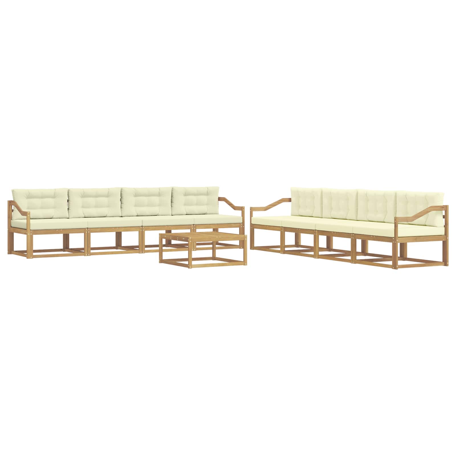 Outdoor-Sofagarnitur 9 pcs Weiß und Creme 79 x 79 x 37 cm