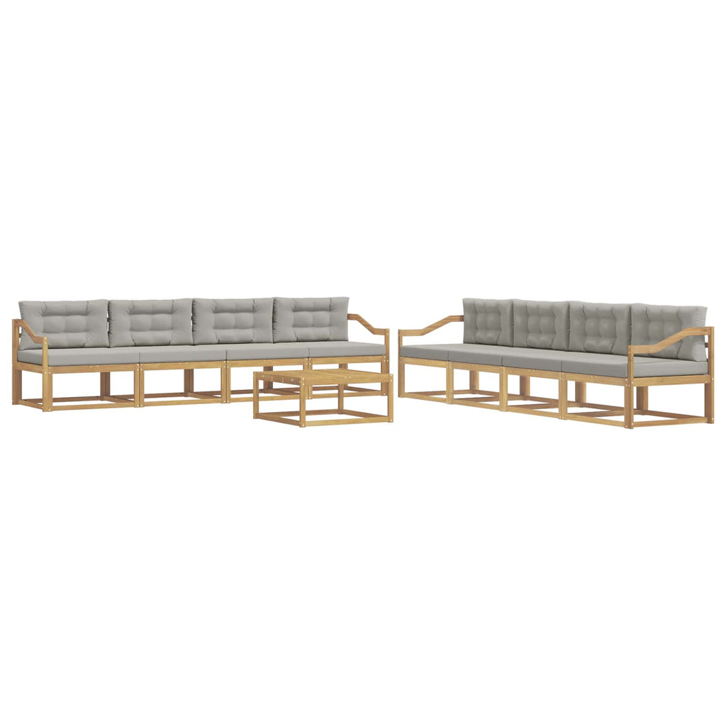 Outdoor-Sofagarnitur 9 pcs Weiß und Hellgrau 79 x 79 x 37 cm