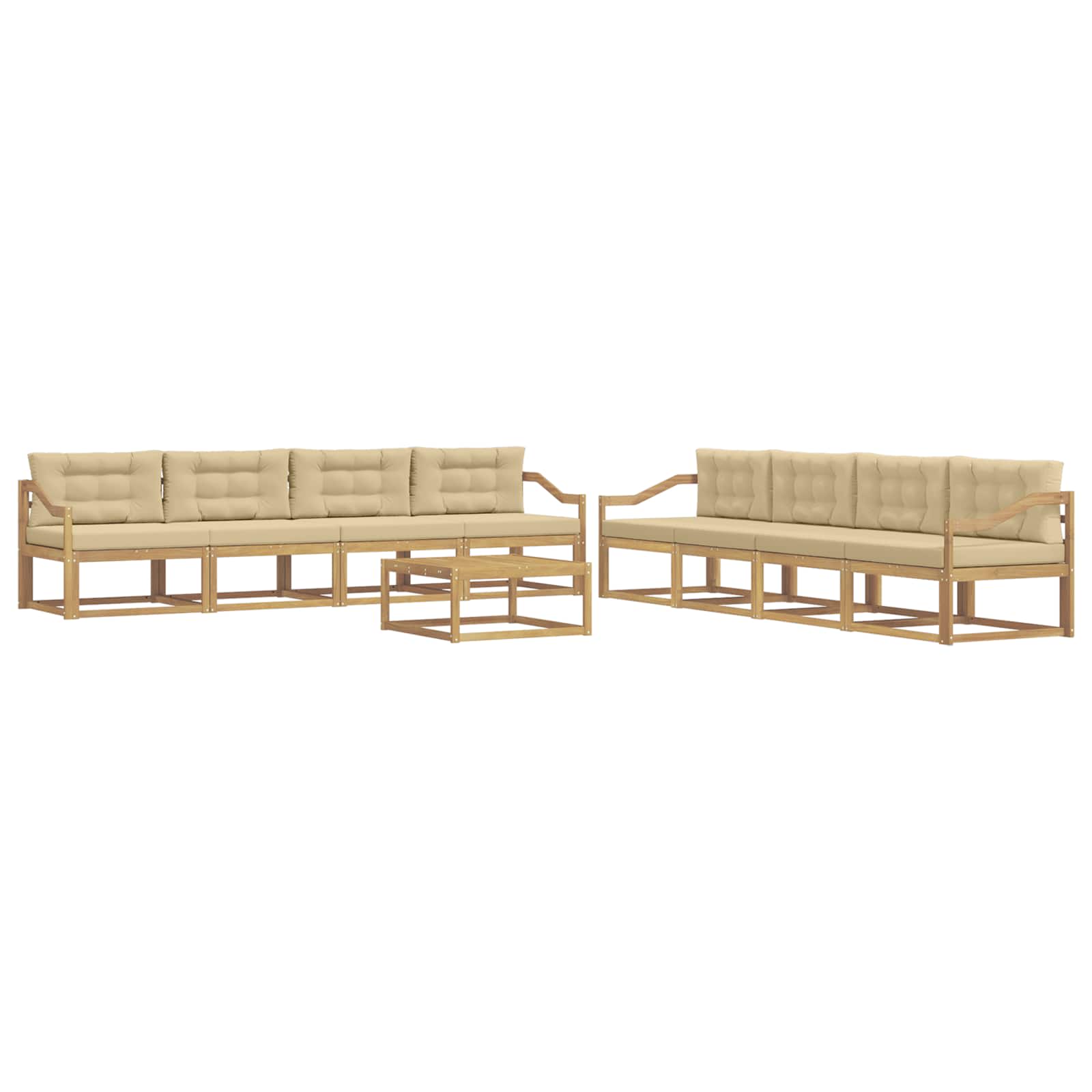 Outdoor-Sofagarnitur 9 pcs Weiß und Beige 79 x 79 x 37 cm