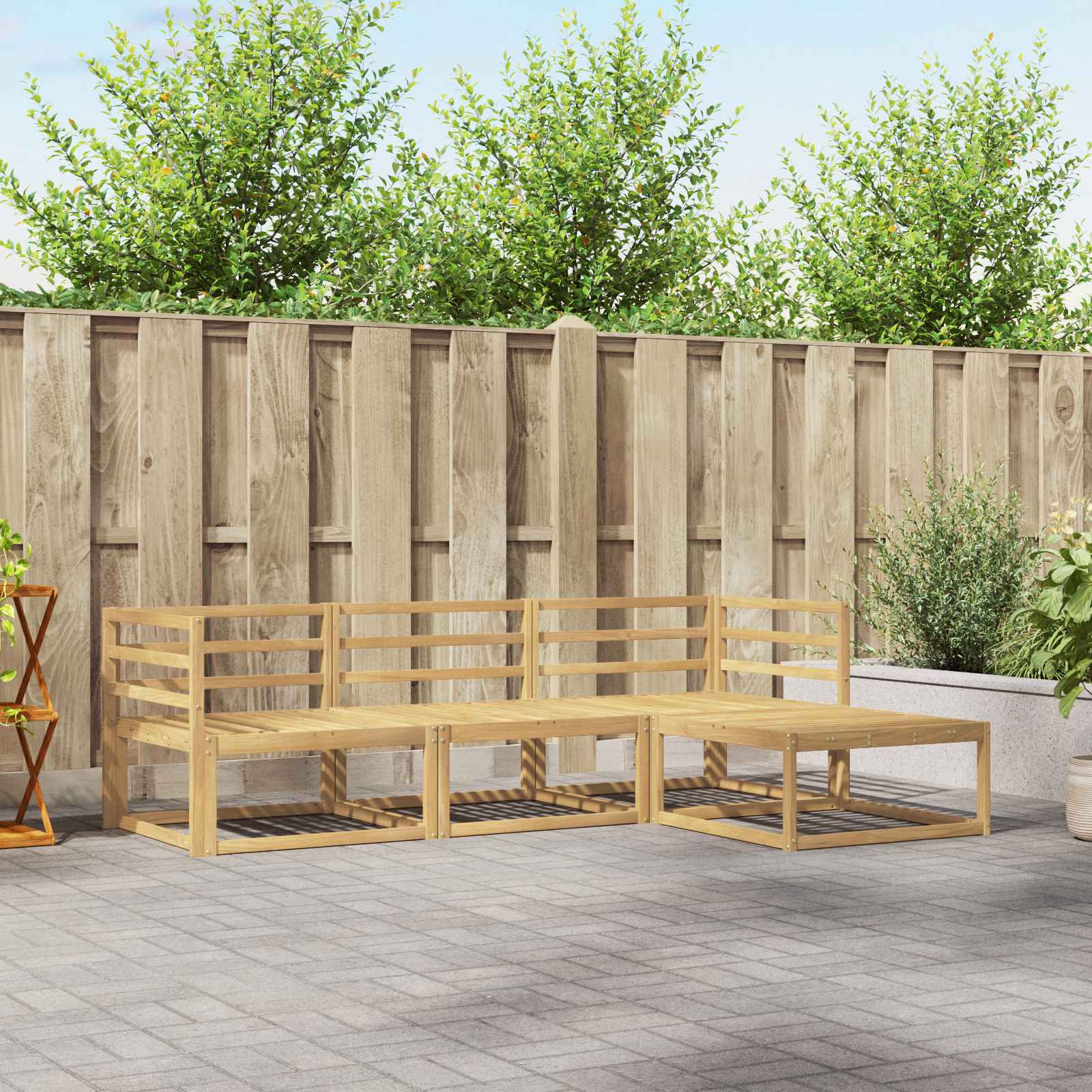 Outdoor-Sofagarnitur 4 pcs Weiß 245,5 x 162,5 x 73 cm