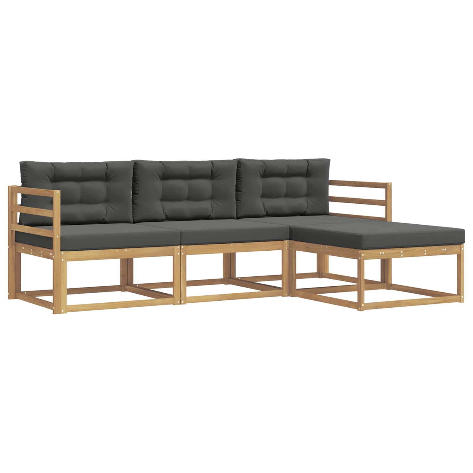 Outdoor-Sofagarnitur 4 pcs Weiß und Anthrazit Polyester