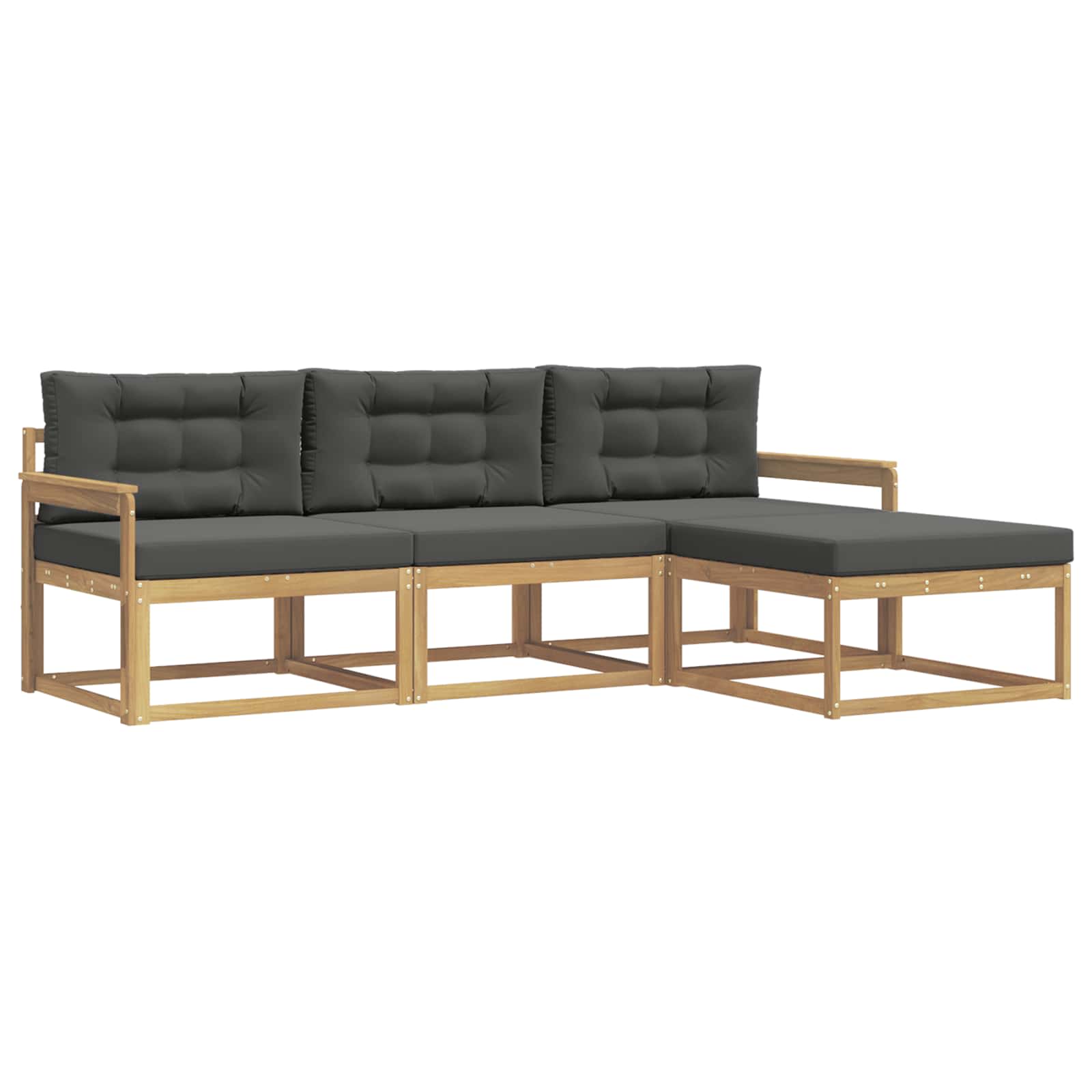 Outdoor-Sofagarnitur 4 pcs Weiß und Anthrazit Polyester