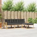 Outdoor-Sofagarnitur 4 pcs Weiß und Anthrazit Polyester