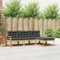 Outdoor-Sofagarnitur 4 pcs Weiß und Anthrazit Polyester