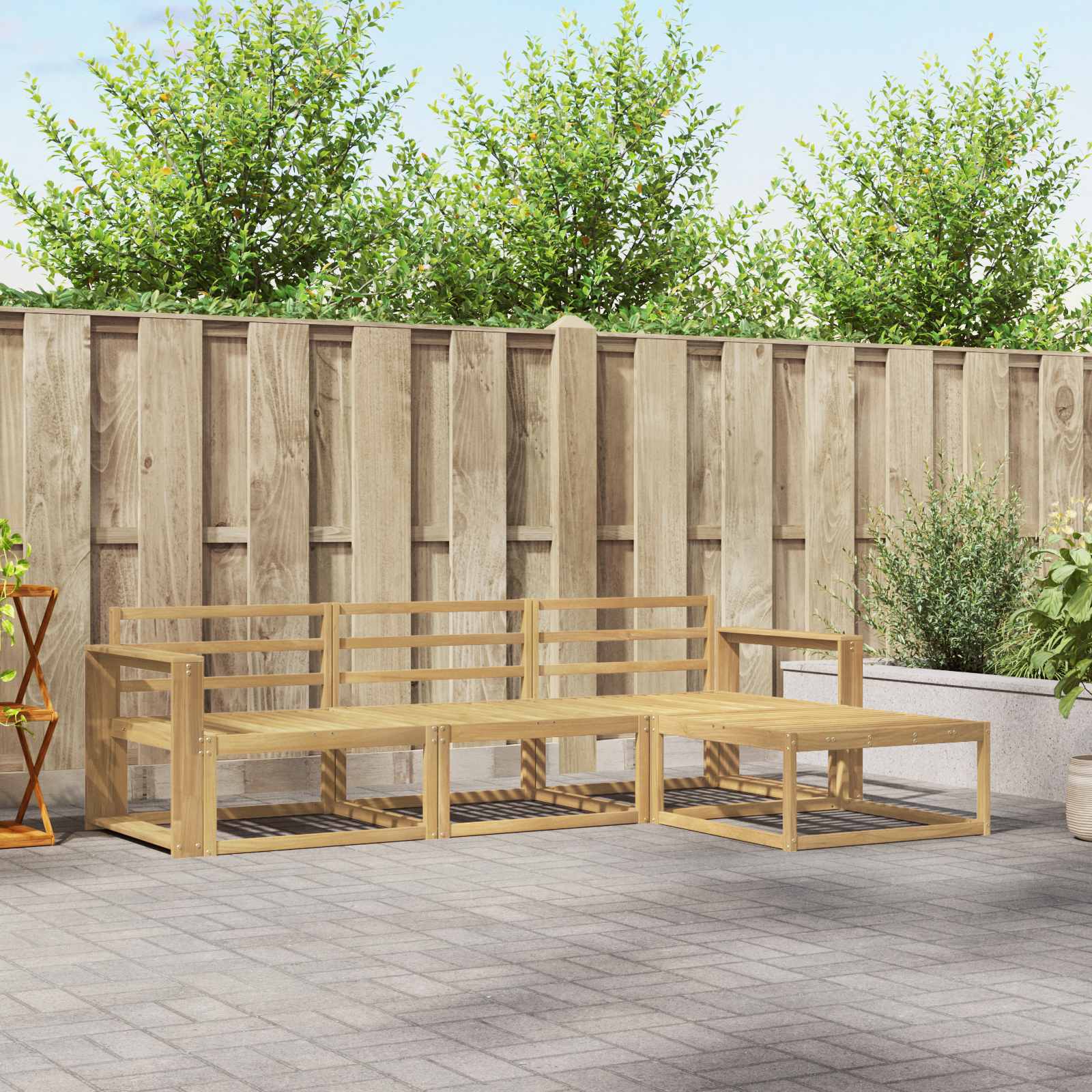 Outdoor-Sofagarnitur 4 pcs Weiß 257,5 x 162,5 x 73 cm