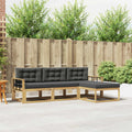 Outdoor-Sofagarnitur 4 pcs Weiß und Anthrazit Polyester