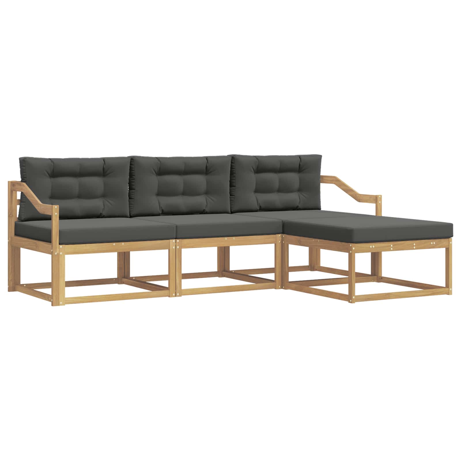 Outdoor-Sofagarnitur 4 pcs Weiß und Anthrazit Polyester