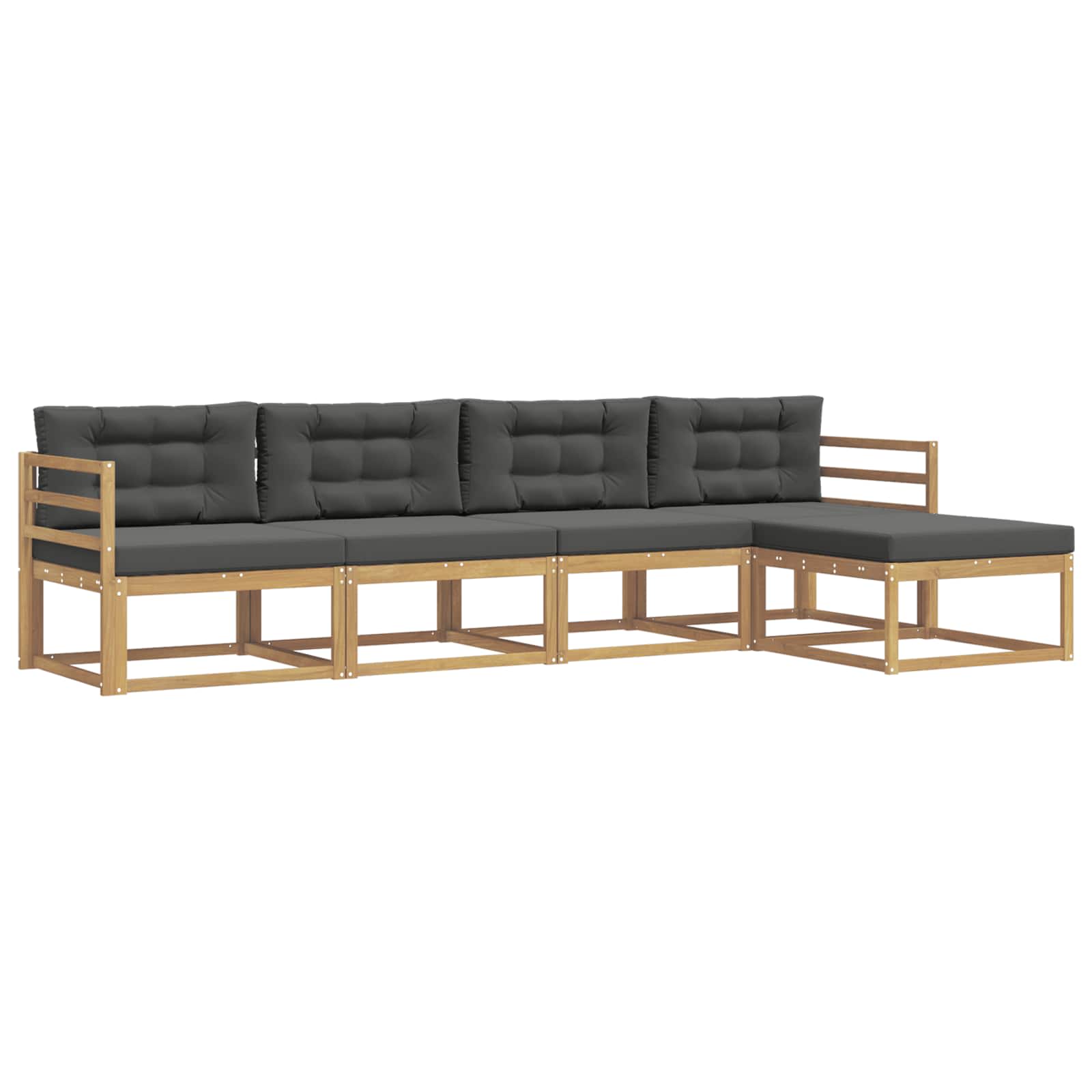 Outdoor-Sofagarnitur 4 pcs Weiß und Anthrazit Polyester