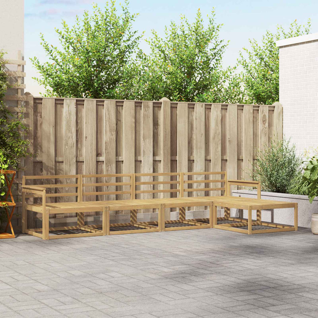 Outdoor-Sofagarnitur 5 pcs Weiß 329 x 162,5 x 73 cm