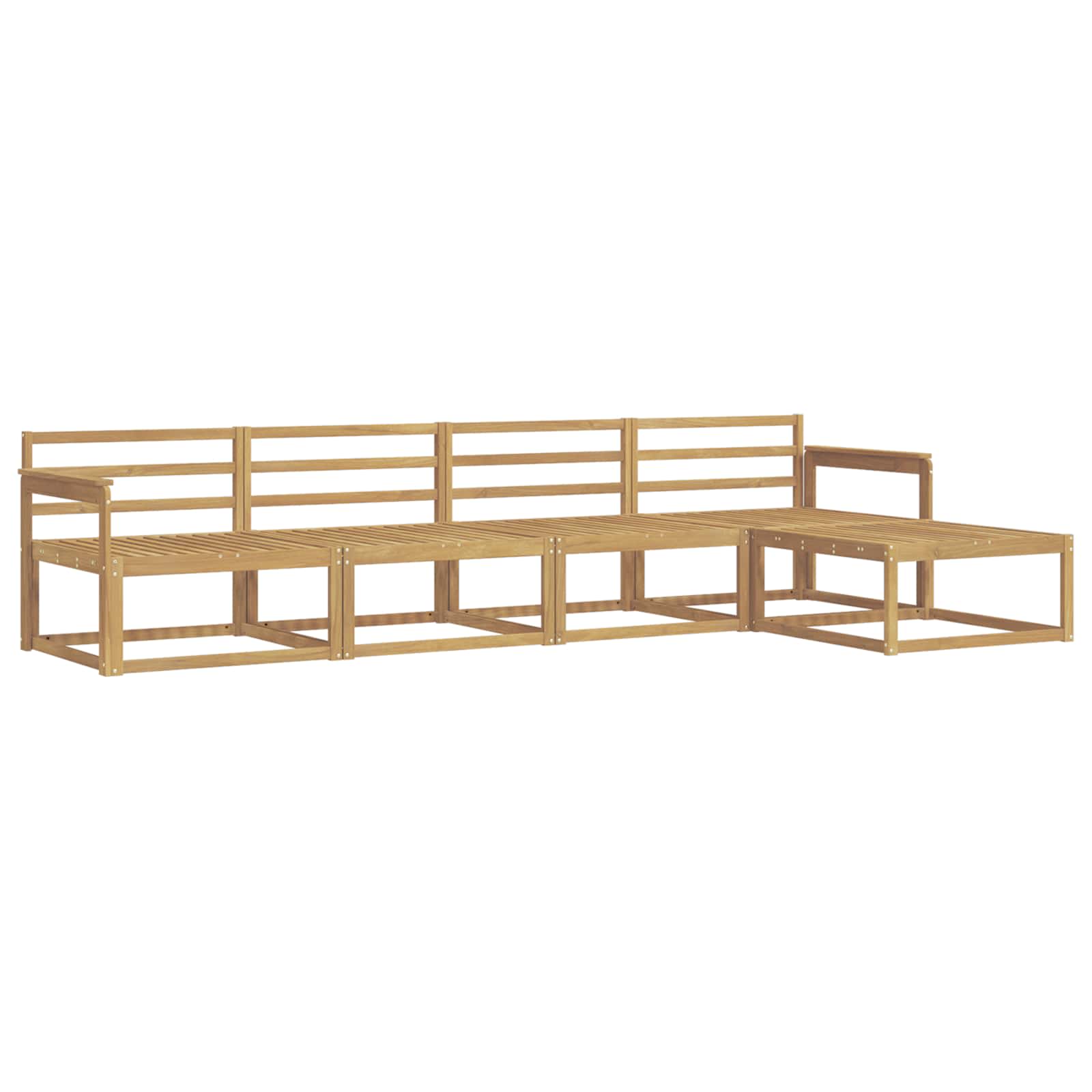 Outdoor-Sofagarnitur 5 pcs Weiß 329 x 162,5 x 73 cm