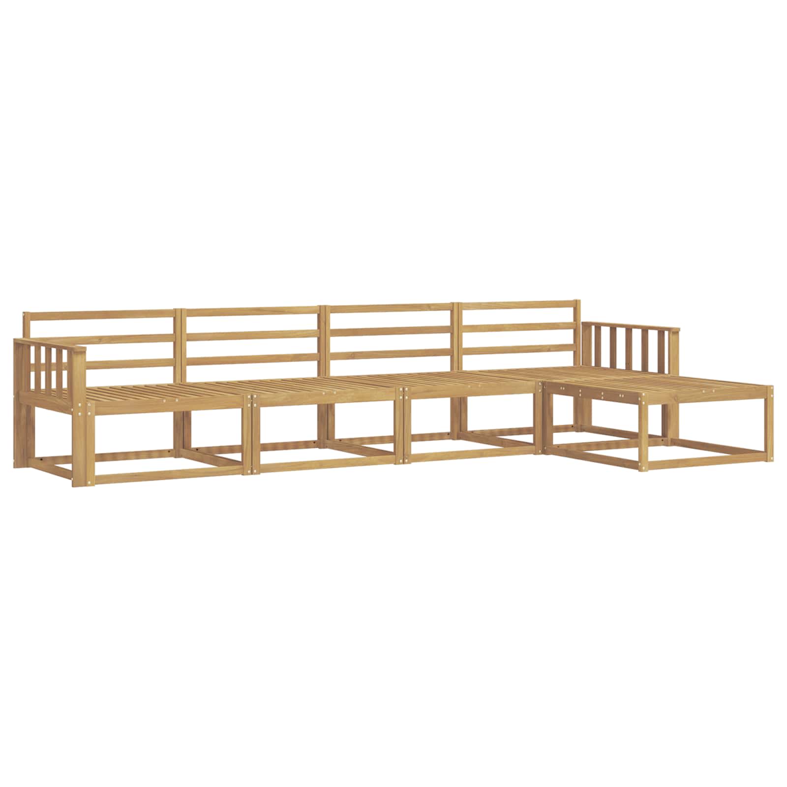 Outdoor-Sofagarnitur 5 pcs Weiß 329 x 162,5 x 73 cm