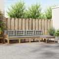 Outdoor-Sofagarnitur 4 pcs Weiß und Hellgrau Polyester
