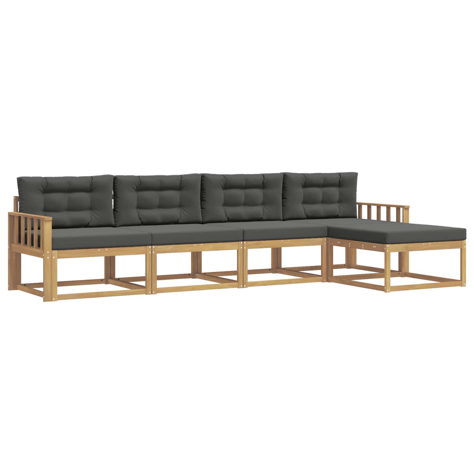 Outdoor-Sofagarnitur 4 pcs Weiß und Anthrazit Polyester