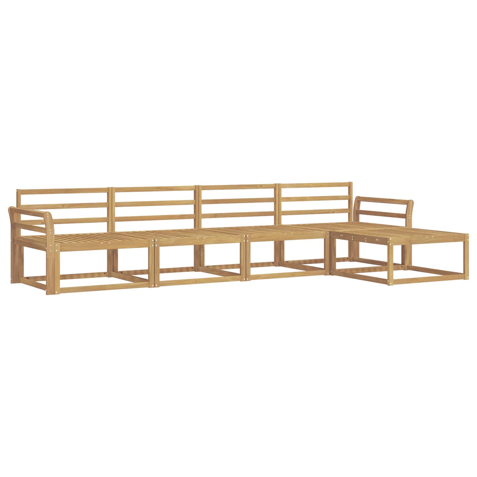 Outdoor-Sofagarnitur 5 pcs Weiß 333 x 162,5 x 73 cm