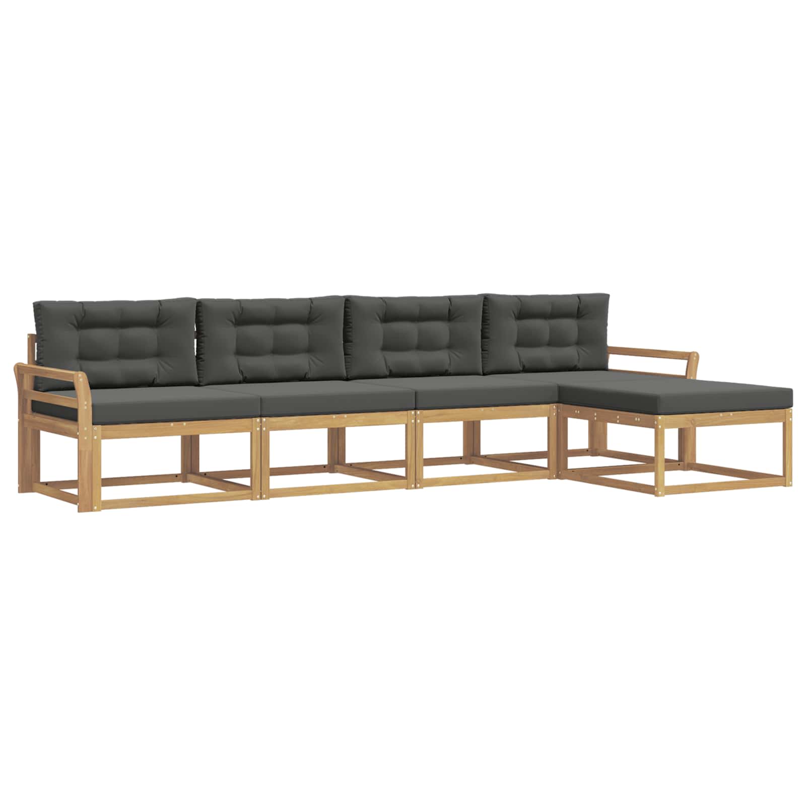 Outdoor-Sofagarnitur 4 pcs Weiß und Anthrazit Polyester