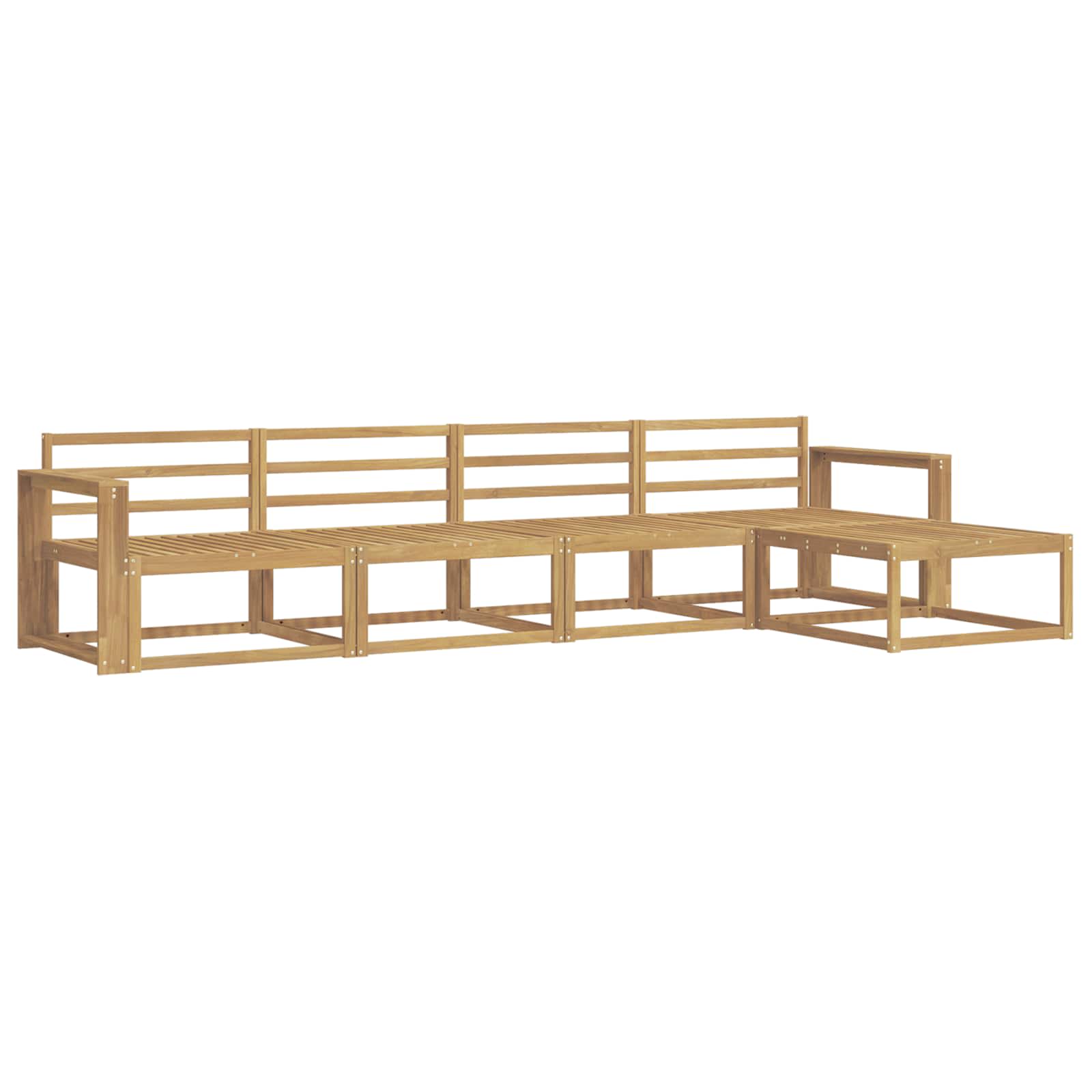 Outdoor-Sofagarnitur 5 pcs Weiß 337 x 162,5 x 73 cm