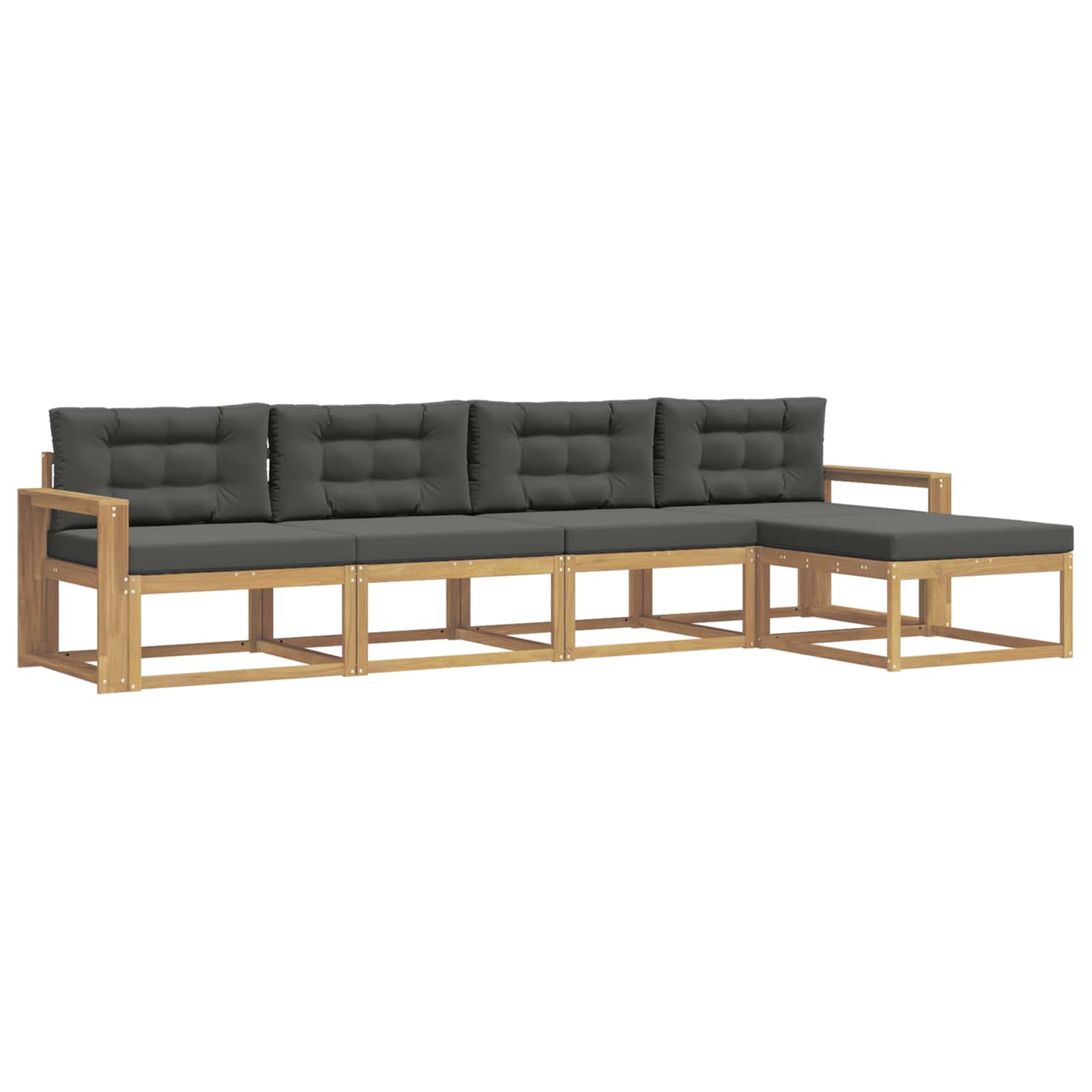 Outdoor-Sofagarnitur 4 pcs Weiß und Anthrazit Polyester