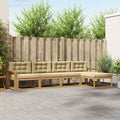 Outdoor-Sofagarnitur mit Kissen 4 pcs Weiß und Beige Polyester