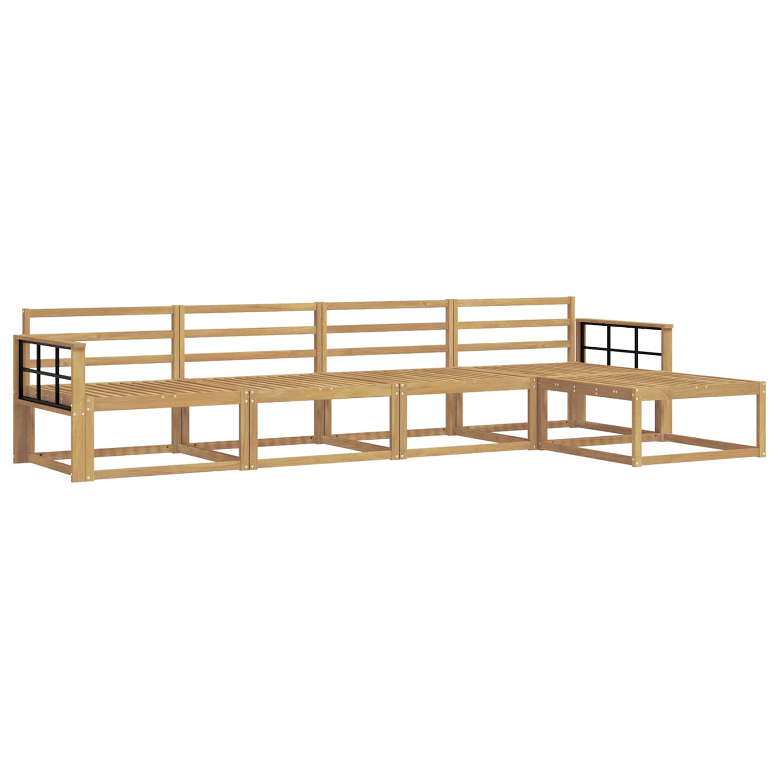 Outdoor-Sofagarnitur 5 pcs Weiß 329 x 162,5 x 73 cm