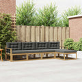 Outdoor-Sofagarnitur 4 pcs Weiß und Anthrazit Polyester