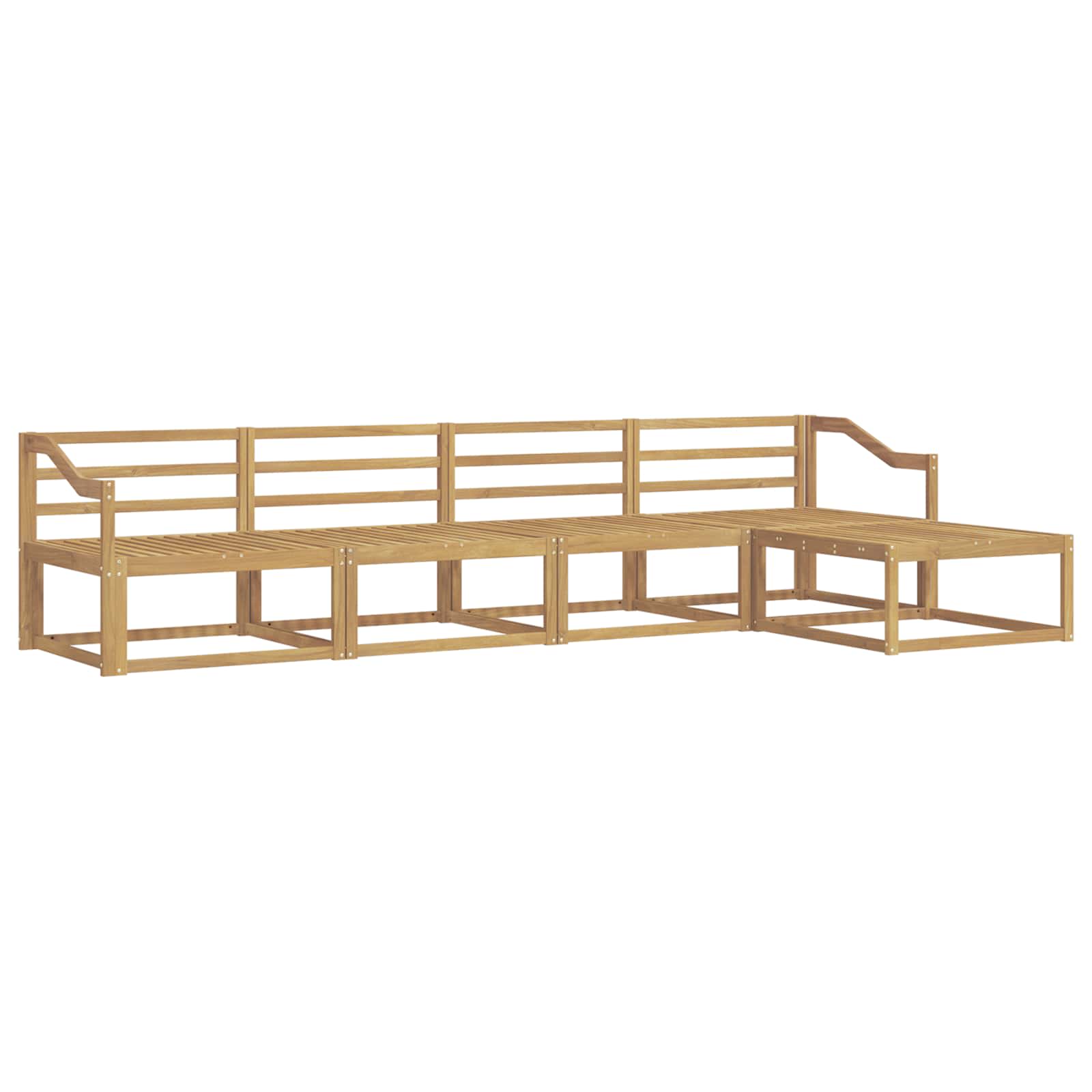 Outdoor-Sofagarnitur 5 pcs Weiß 325 x 162,5 x 73 cm