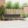 Outdoor-Sofagarnitur 4 pcs Weiß und Anthrazit Polyester