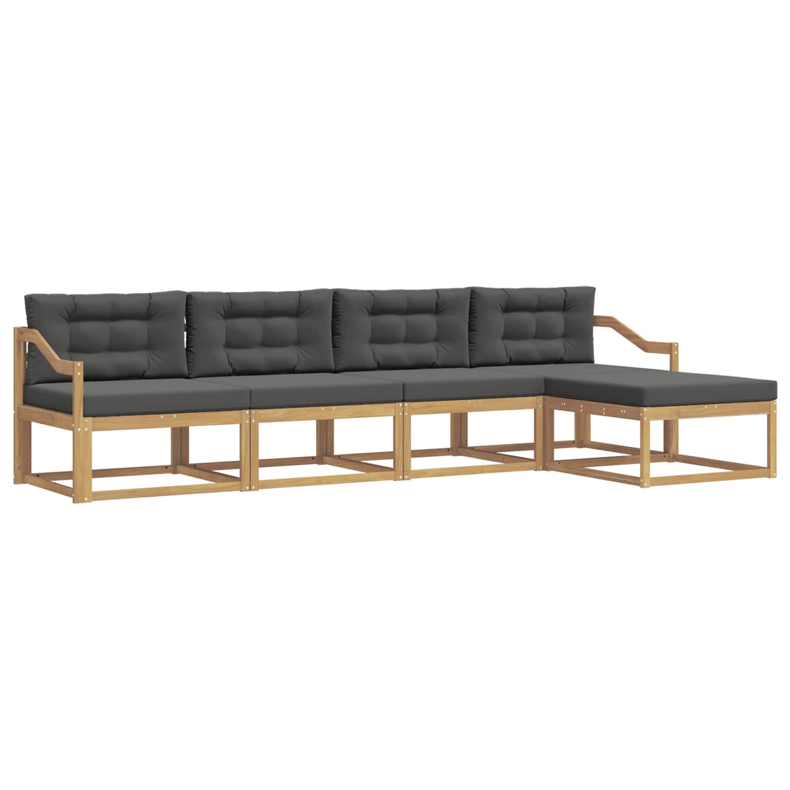Outdoor-Sofagarnitur 4 pcs Weiß und Anthrazit Polyester