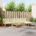 Outdoor-Sofagarnitur 6 pcs Weiß und Creme 79 x 79 x 37 cm