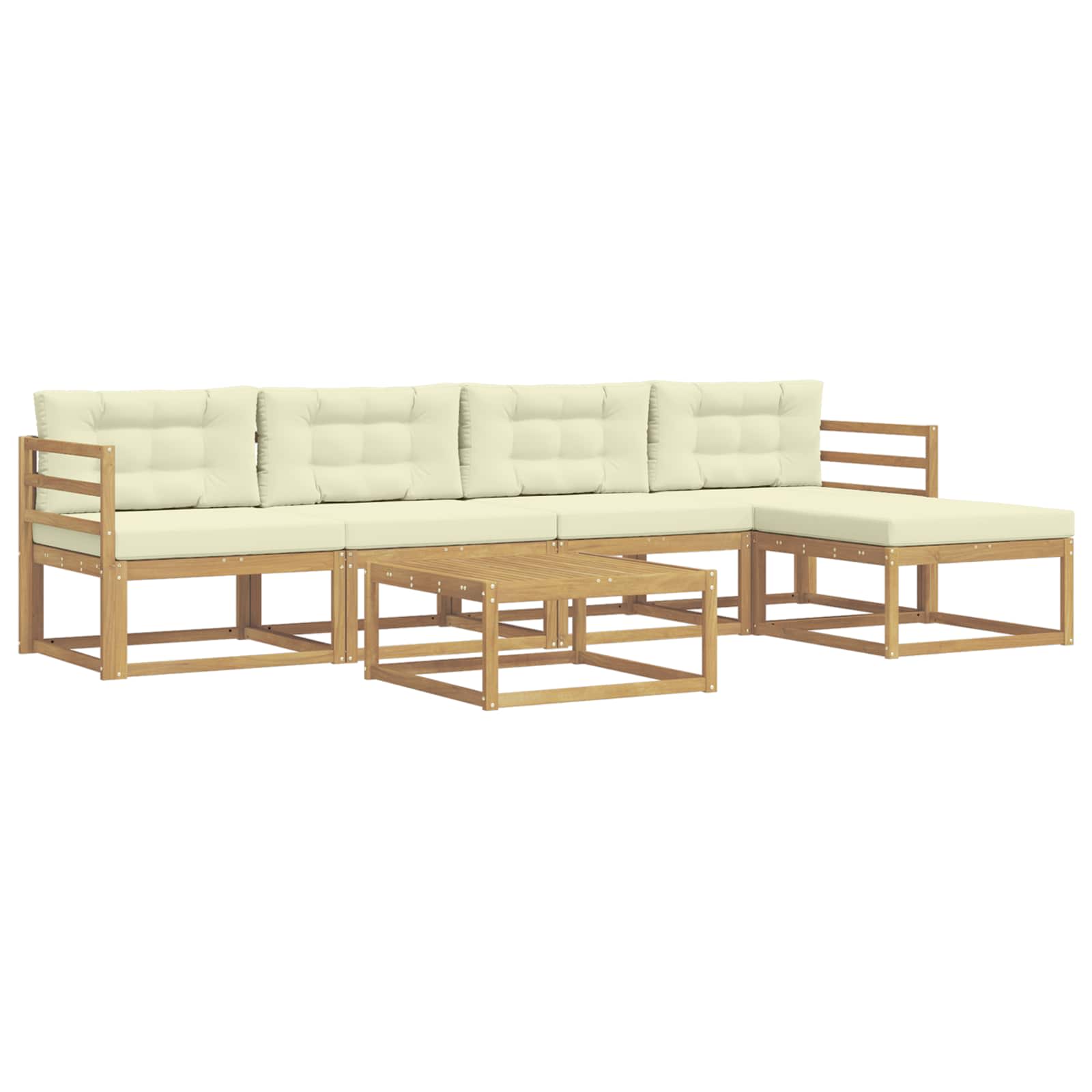 Outdoor-Sofagarnitur 6 pcs Weiß und Creme 79 x 79 x 37 cm