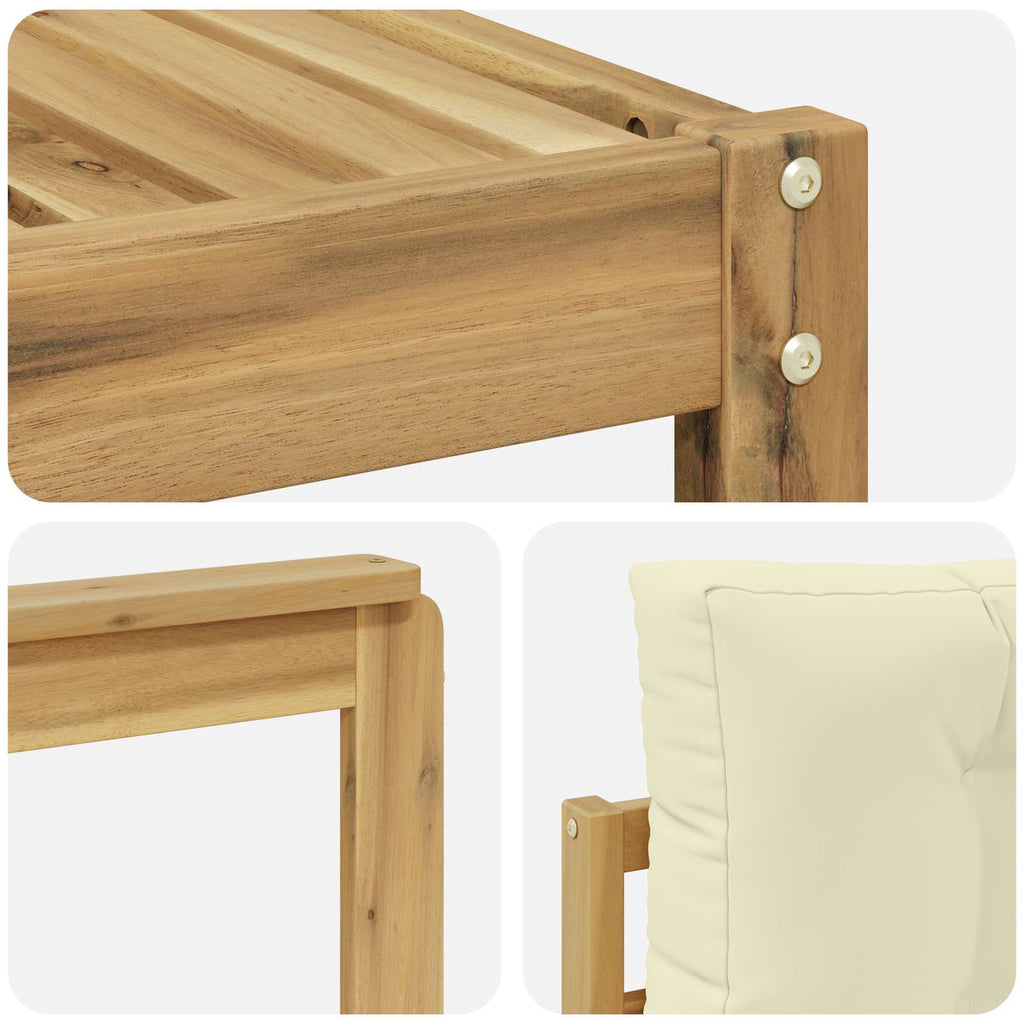 Outdoor-Sofagarnitur 6 pcs Weiß und Creme 79 x 79 x 37 cm