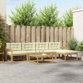 Outdoor-Sofagarnitur 6 pcs Weiß und Creme 79 x 79 x 37 cm