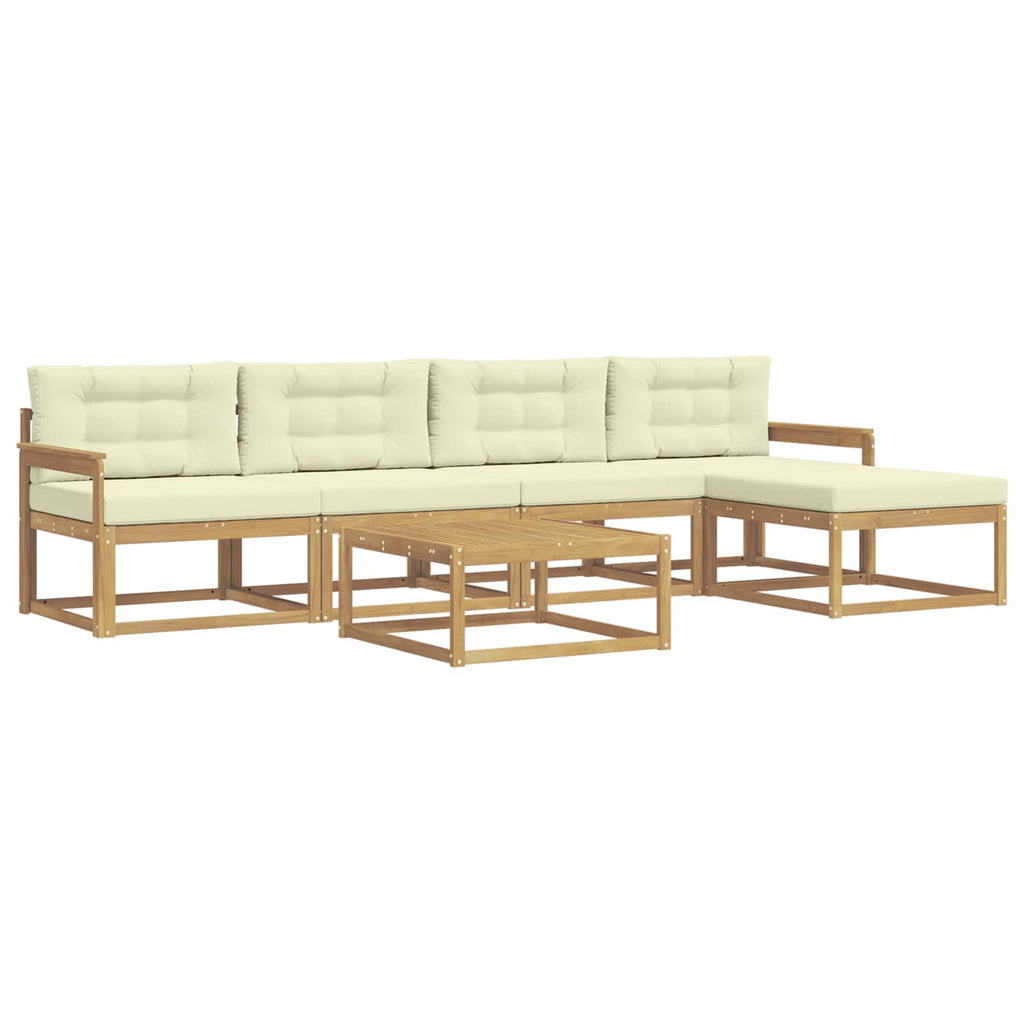 Outdoor-Sofagarnitur 6 pcs Weiß und Creme 79 x 79 x 37 cm