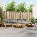 Outdoor-Sofagarnitur 6 pcs Weiß und Hellgrau 79 x 79 x 37 cm