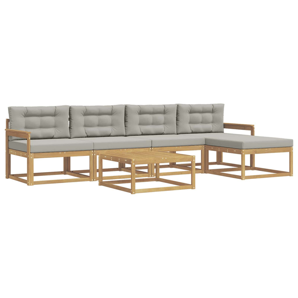 Outdoor-Sofagarnitur 6 pcs Weiß und Hellgrau 79 x 79 x 37 cm
