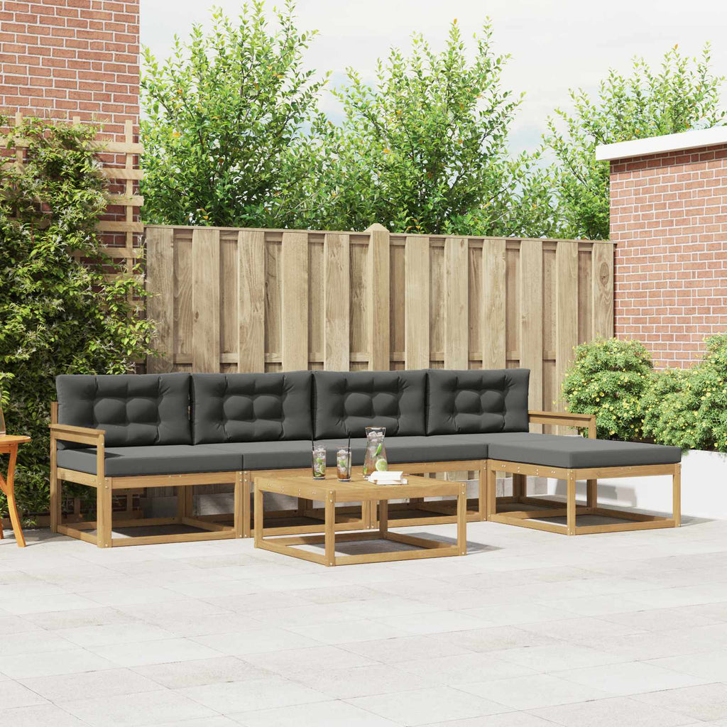 Outdoor-Sofagarnitur 6 pcs Weiß und Anthrazit 79 x 79 x 37 cm