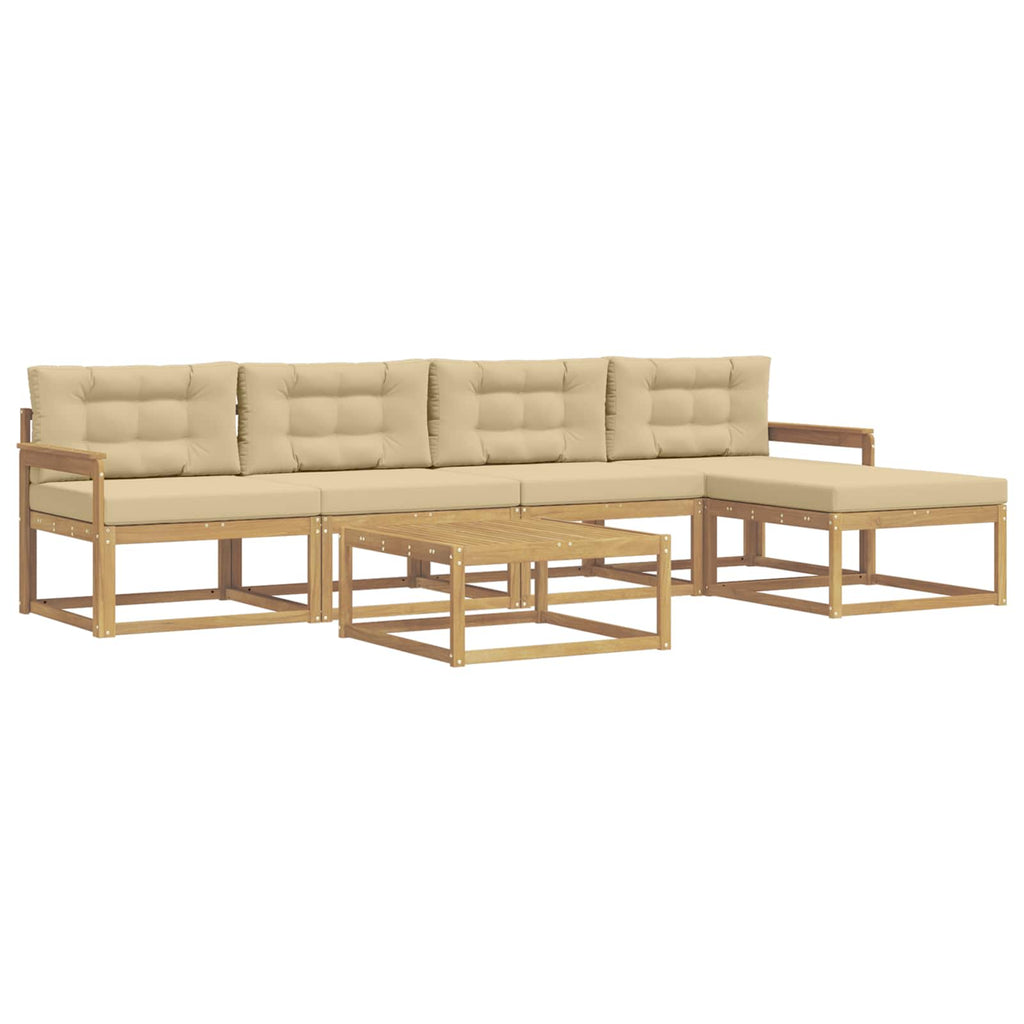 Outdoor-Sofagarnitur 6 pcs Weiß und Beige 79 x 79 x 37 cm