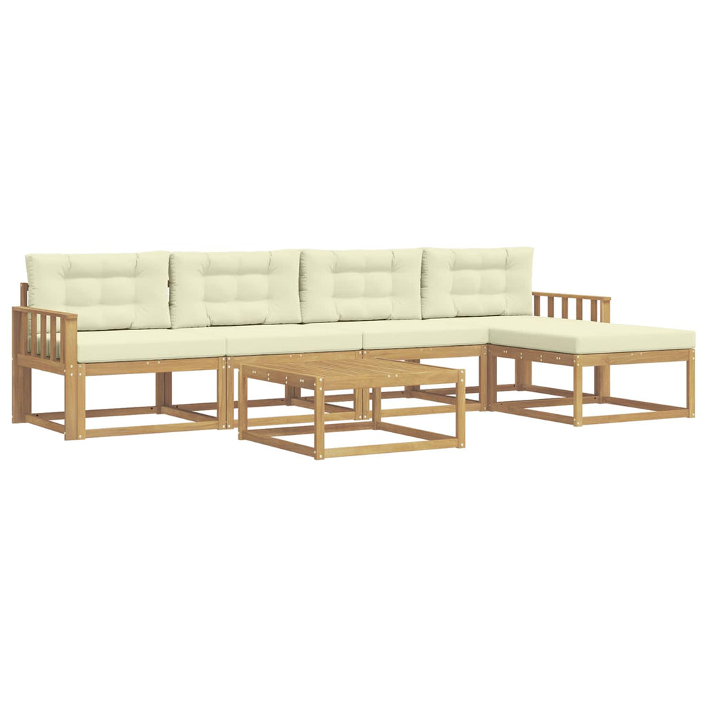 Outdoor-Sofagarnitur 6 pcs Weiß und Creme 79 x 79 x 37 cm