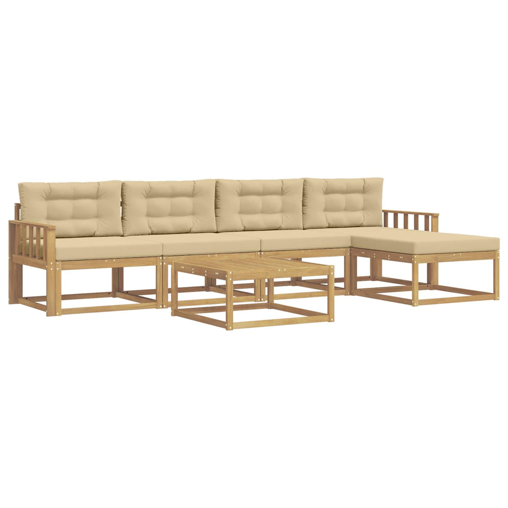 Outdoor-Sofagarnitur 6 pcs Weiß und Beige 79 x 79 x 37 cm