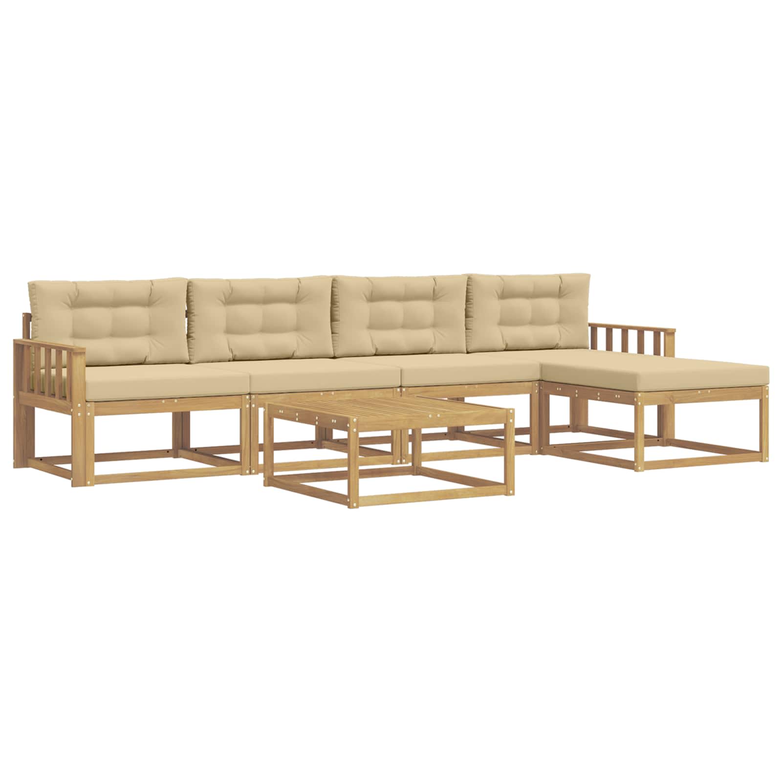 Outdoor-Sofagarnitur 6 pcs Weiß und Beige 79 x 79 x 37 cm