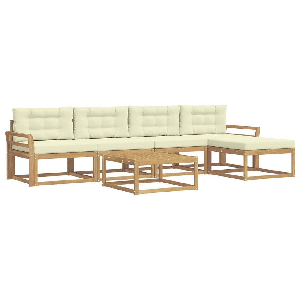 Outdoor-Sofagarnitur 6 pcs Weiß und Creme 79 x 79 x 37 cm