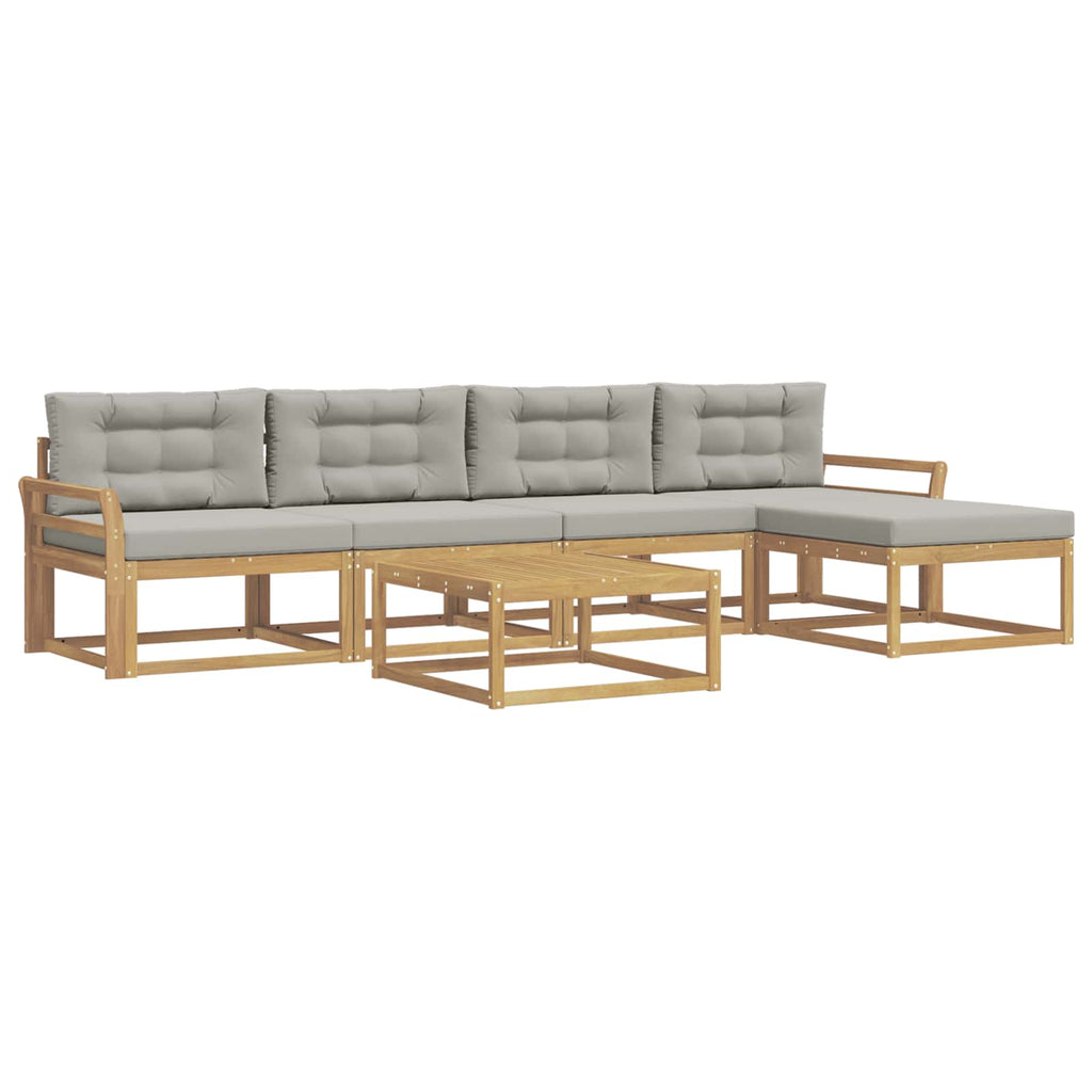 Outdoor-Sofagarnitur 6 pcs Weiß und Hellgrau 79 x 79 x 37 cm