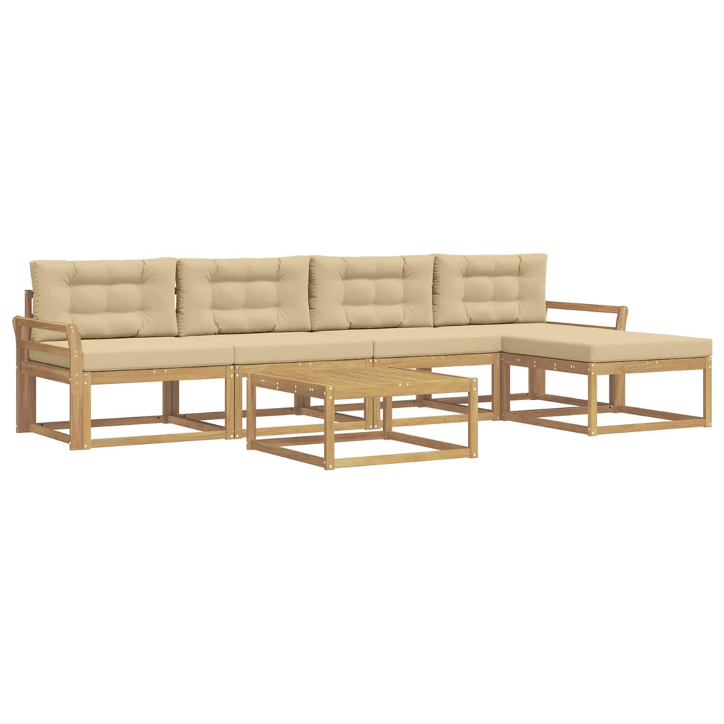 Outdoor-Sofagarnitur 6 pcs Weiß und Beige 79 x 79 x 37 cm
