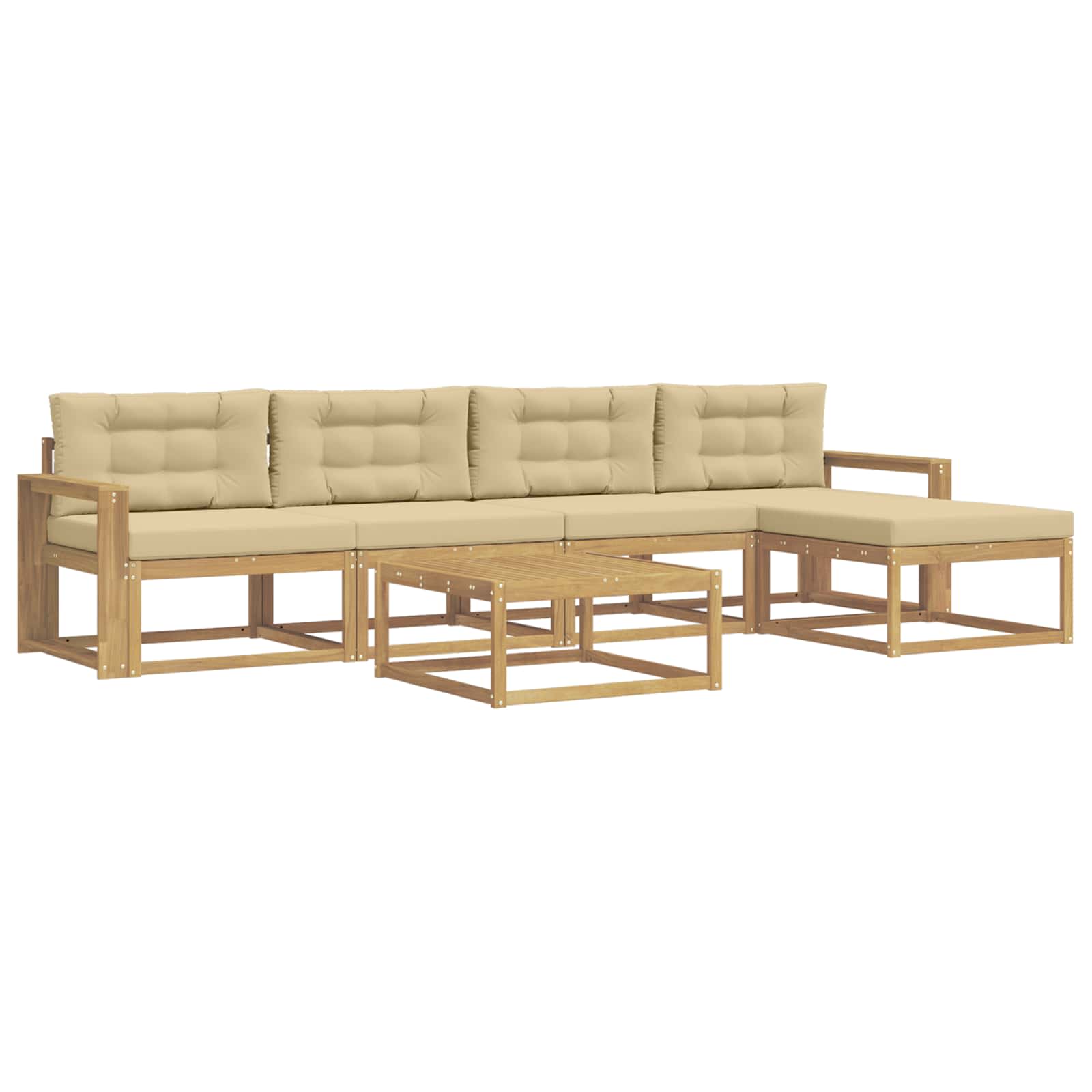 Outdoor-Sofagarnitur 6 pcs Weiß und Beige 79 x 79 x 37 cm