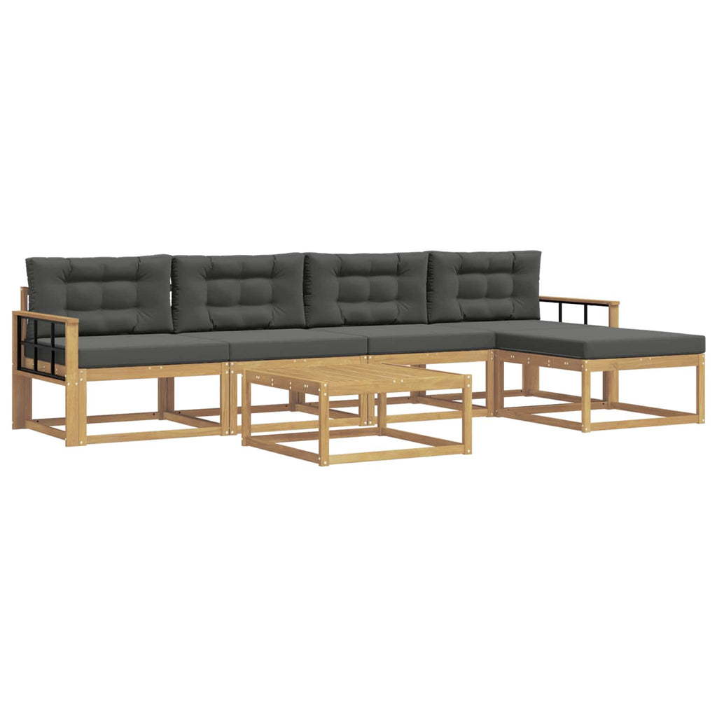 Outdoor-Sofagarnitur 6 pcs Weiß und Anthrazit 79 x 79 x 37 cm