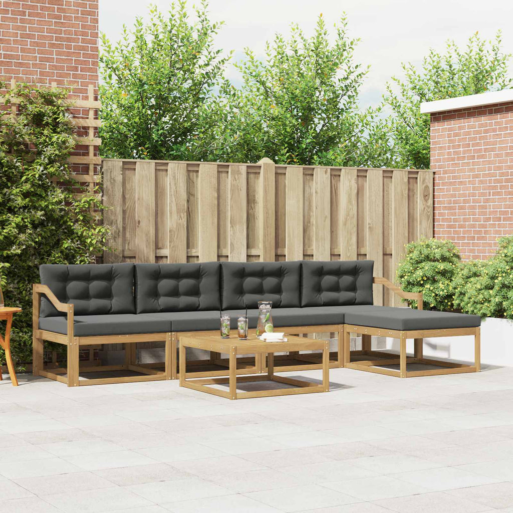 Outdoor-Sofagarnitur 6 pcs Weiß und Anthrazit 79 x 79 x 37 cm